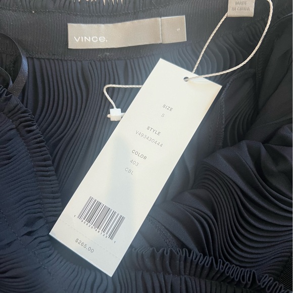 Vince Micro Pleated Chiffon Navy Mini Skirt - Picture 3 of 3